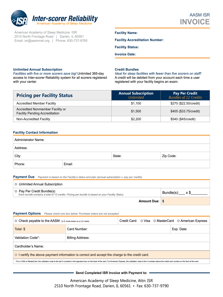 American Academy of Sleep Medicine ISR  Form