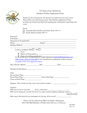  Outdoor Facility Application Form UCSC Arboretum 2020-2024