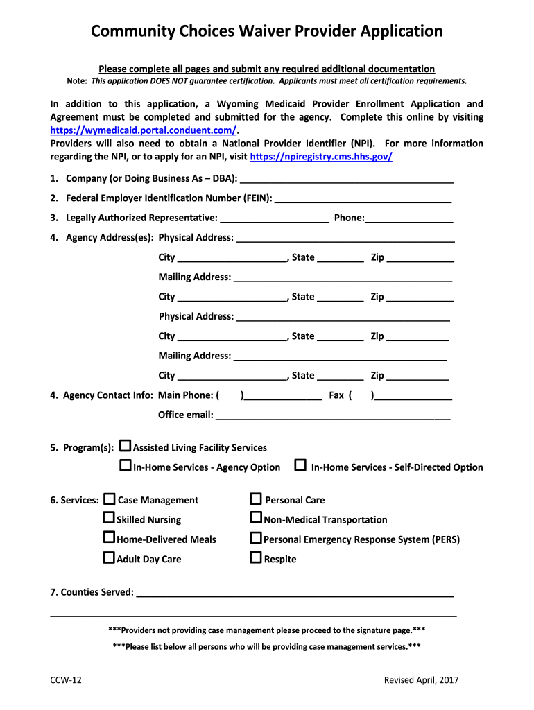 Community Choices Waiver Provider Manual Lamedicaid Com  Form