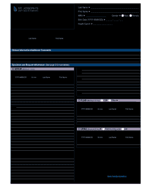 Immunology Requisition  Form