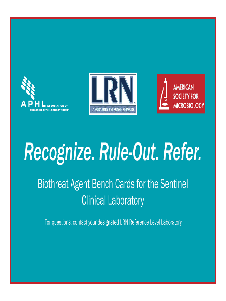 Alabama Sentinel Laboratory Training Recognize, Rule Out  Form