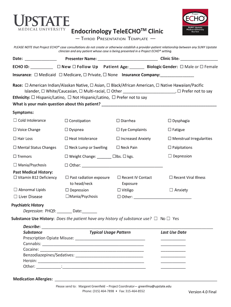 THYROID PRESENTATION TEMPLATE  Form