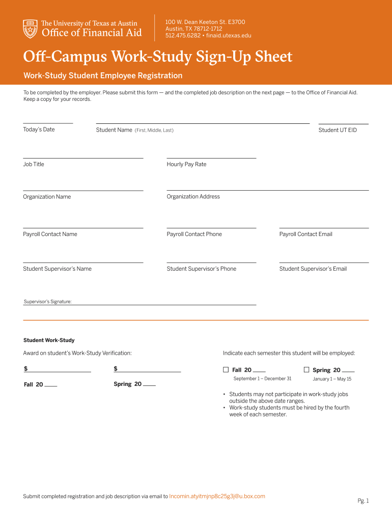 College Access Loan Request Form UT Financial Aid