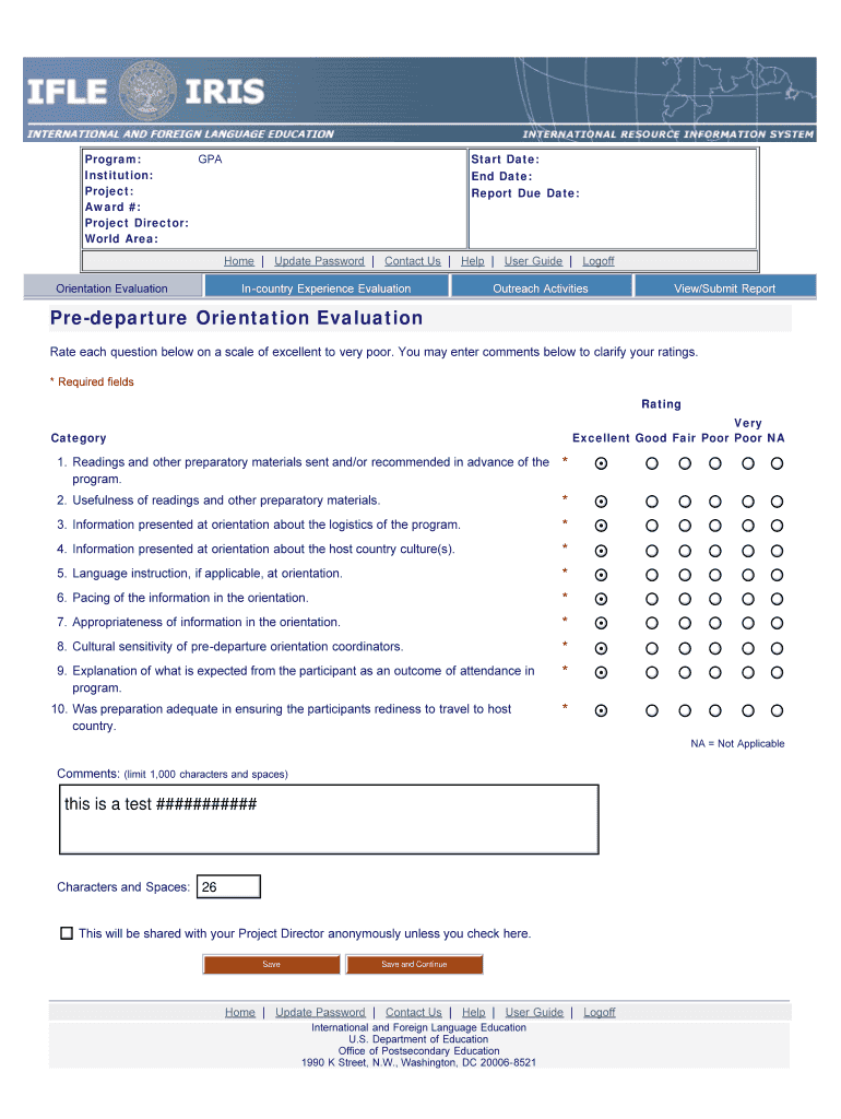 GROUP PROJECTS ABROAD GPA  Form