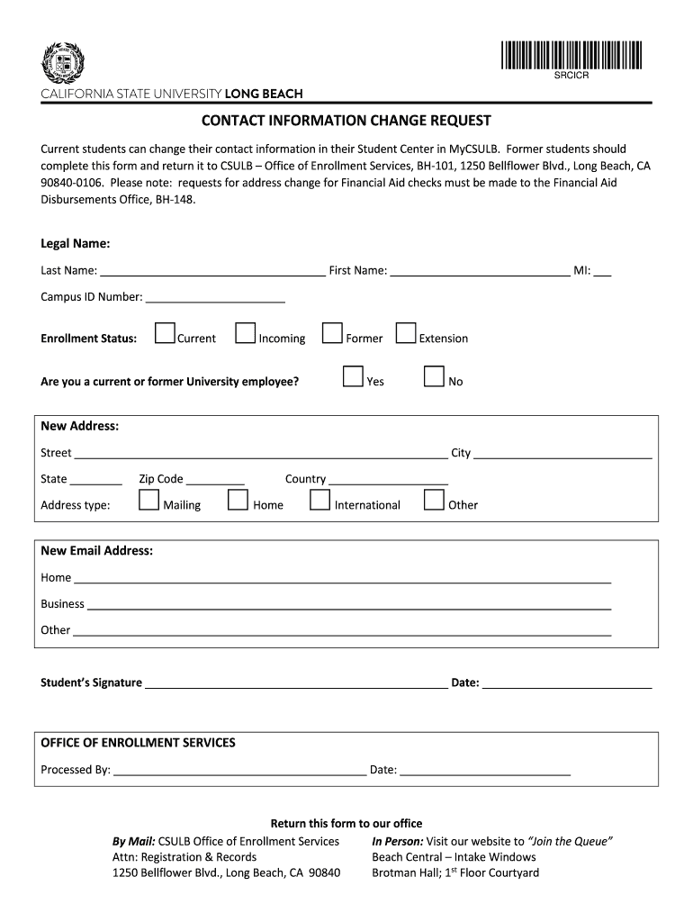 Enrollment Services Forms Cal State Long Beach