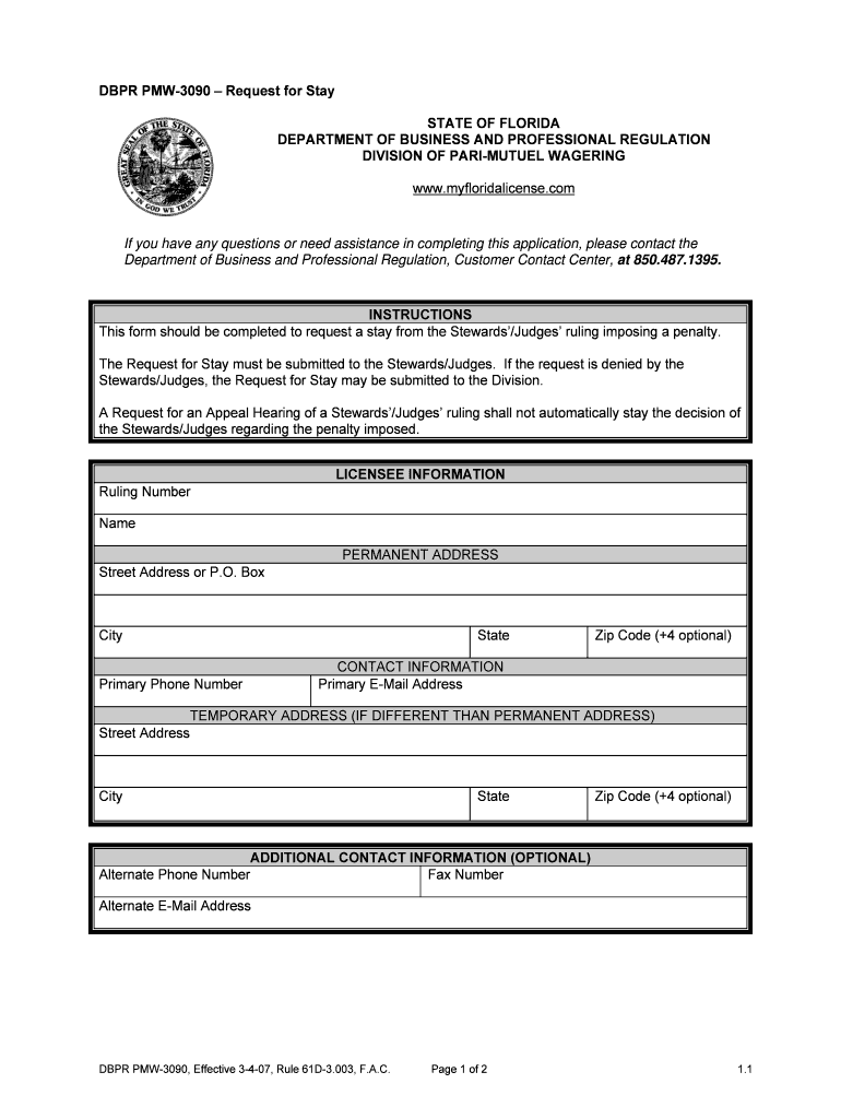 RULE HEARING AGENDA Florida Department of Business and  Form