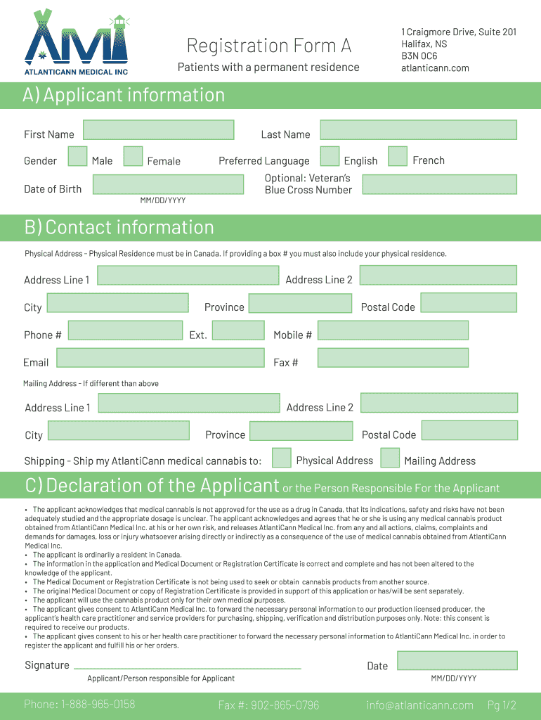 The Craigmore Halifax  Form