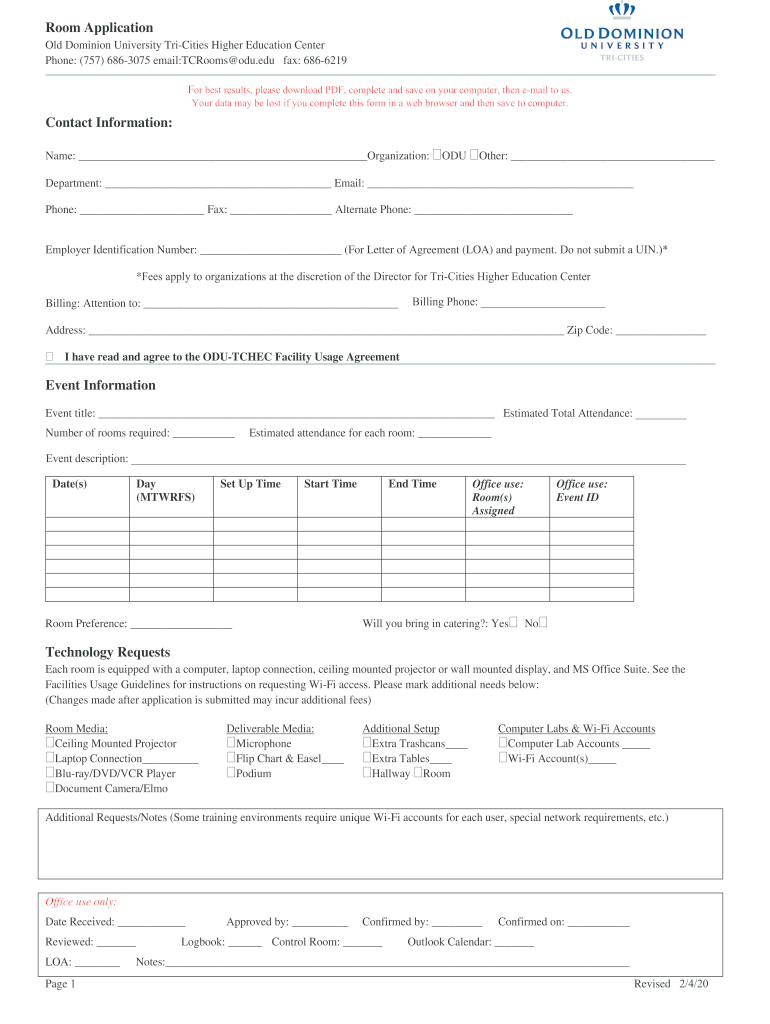 Facility Usage Guidelines &amp;amp; Room Application 20180308  Form