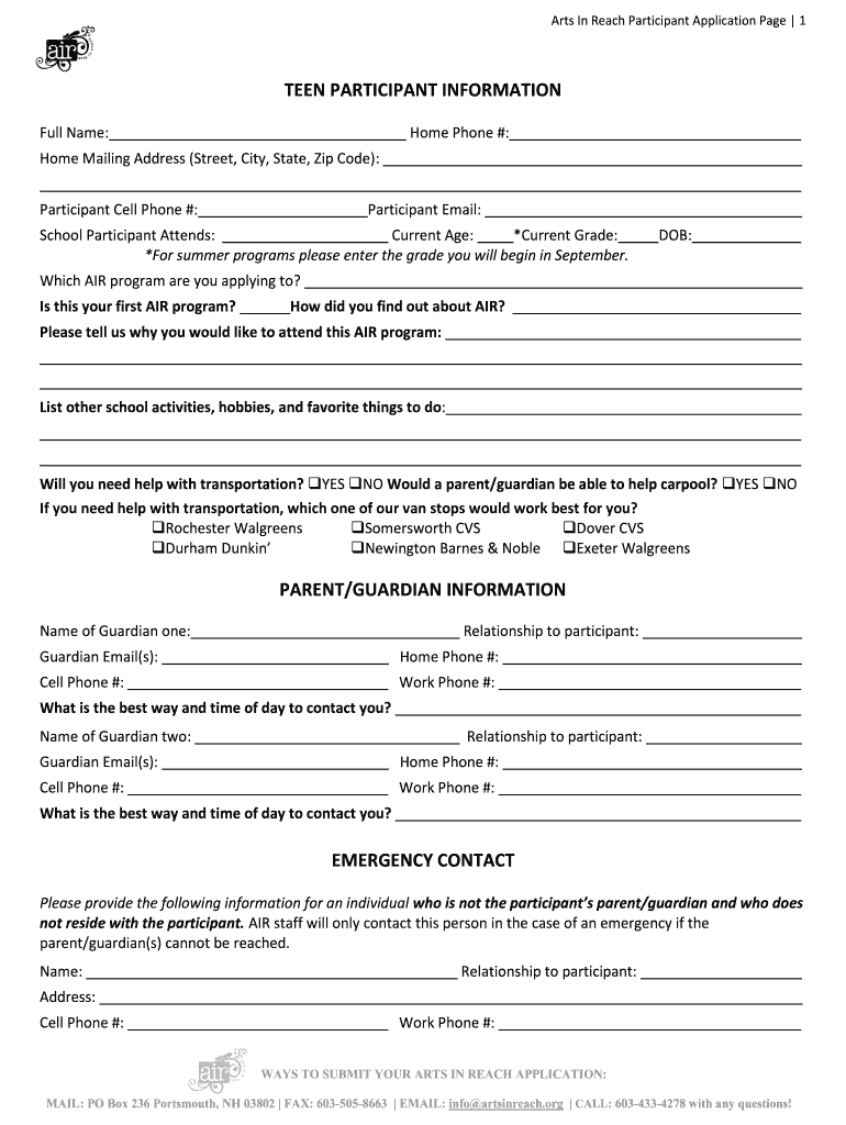 New Hampshire Registration Application  Form