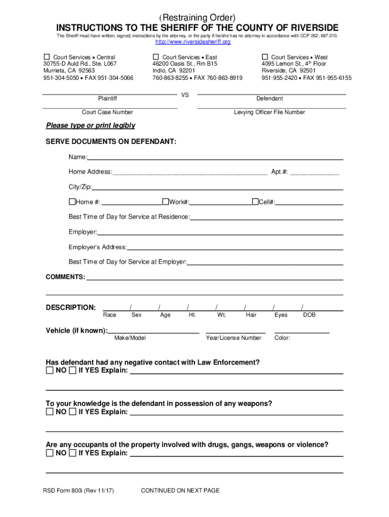 Get and Sign Ca Restraining 2017-2022 Form