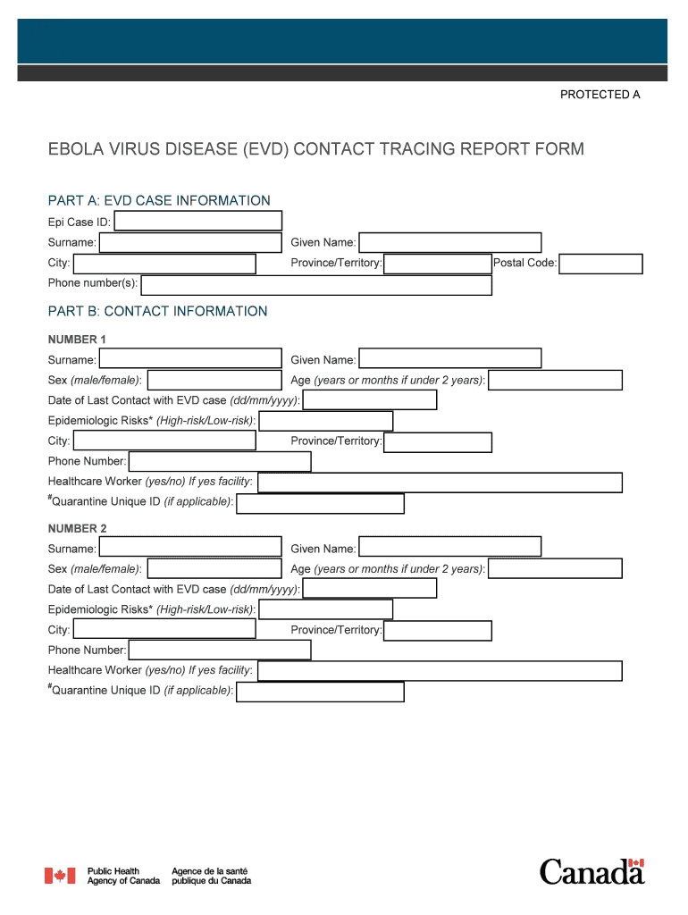 Evola Virus Disease EVD Contact Tracing Report Form