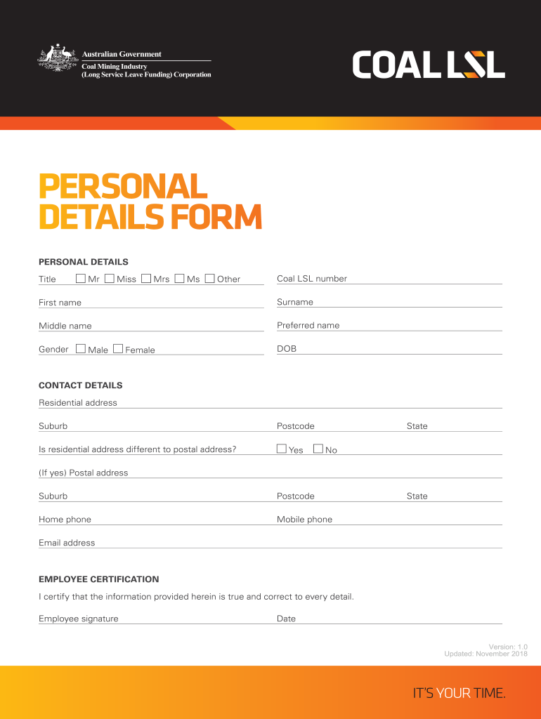 Coal LSL Number  Form