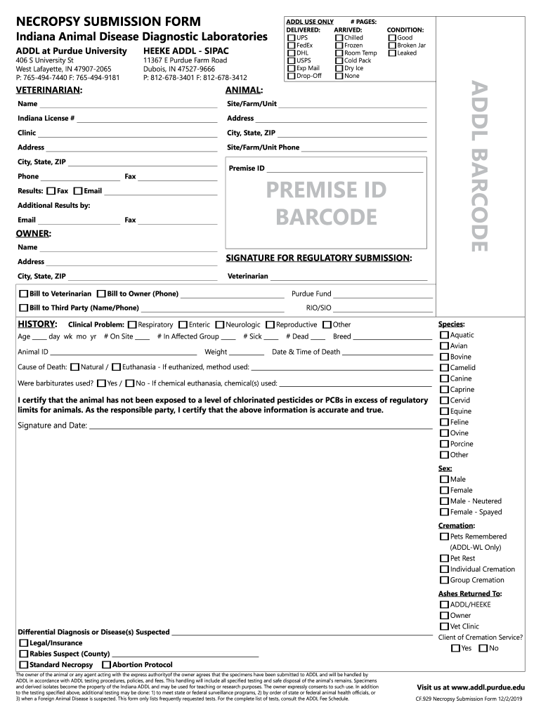 Get and Sign ADDL BAR C ODE PREMISE ID BARCODE Purdue University 2019-2022 Form