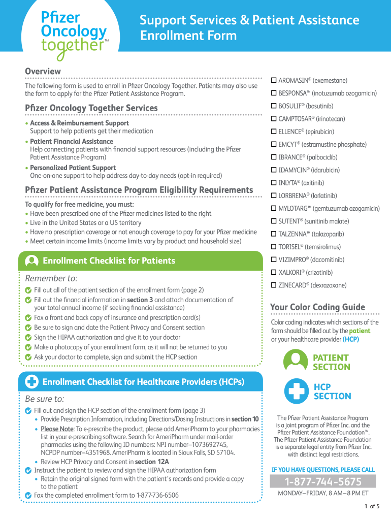 Pfizer Oncology Together Enrollment Form