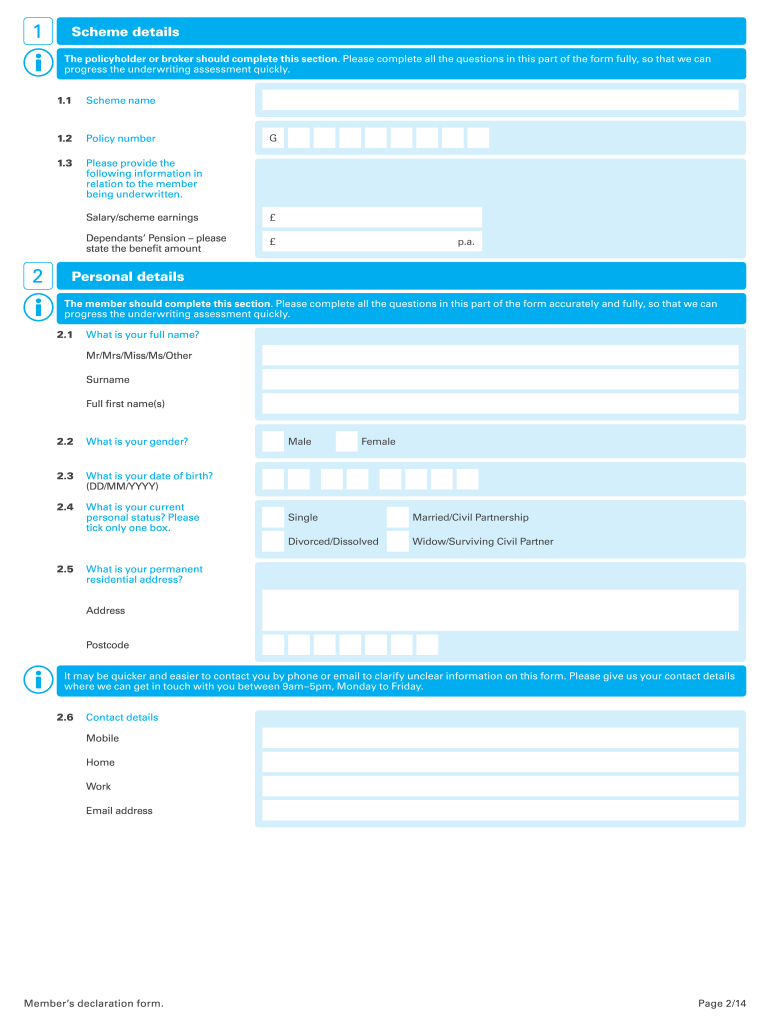  Members Declaration Form 2019