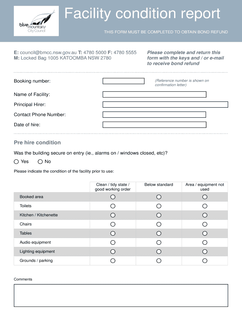 Sporting Ovals, Parks and Reserves Booking Application Blue  Form