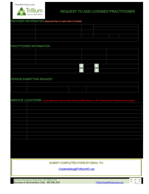 Trillium Add  Form