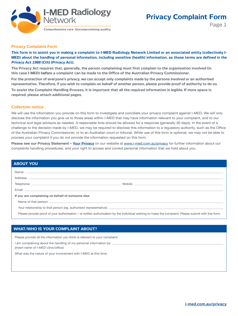 Imed Complaints  Form