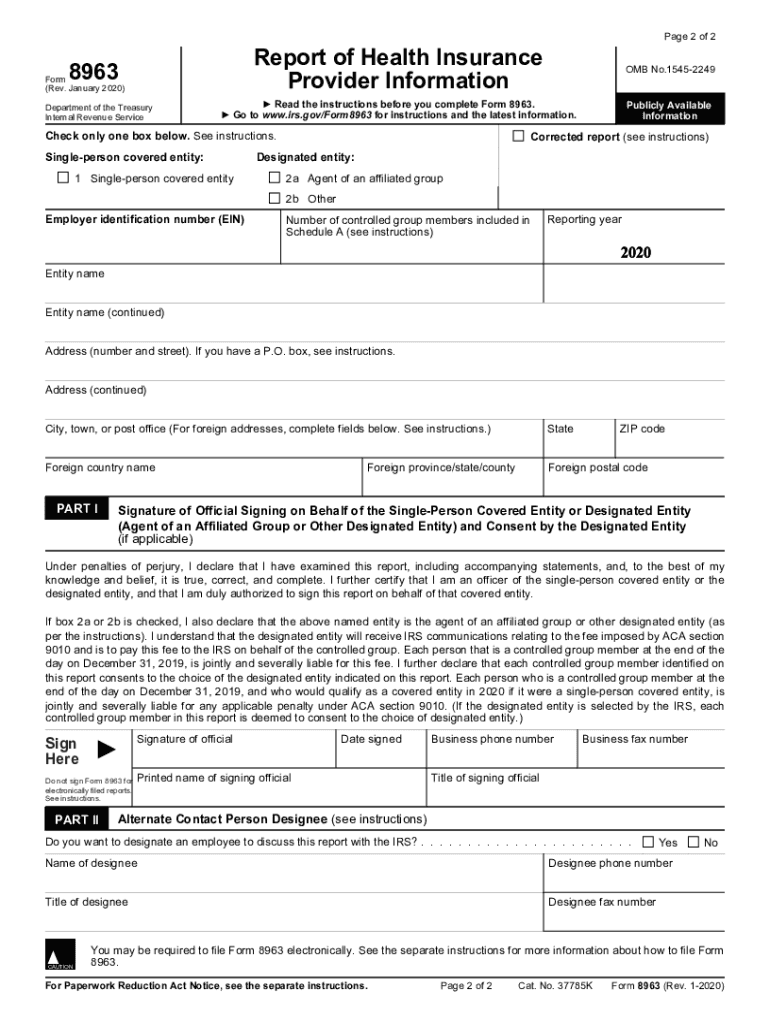  Irs 8963 Form 2020-2024