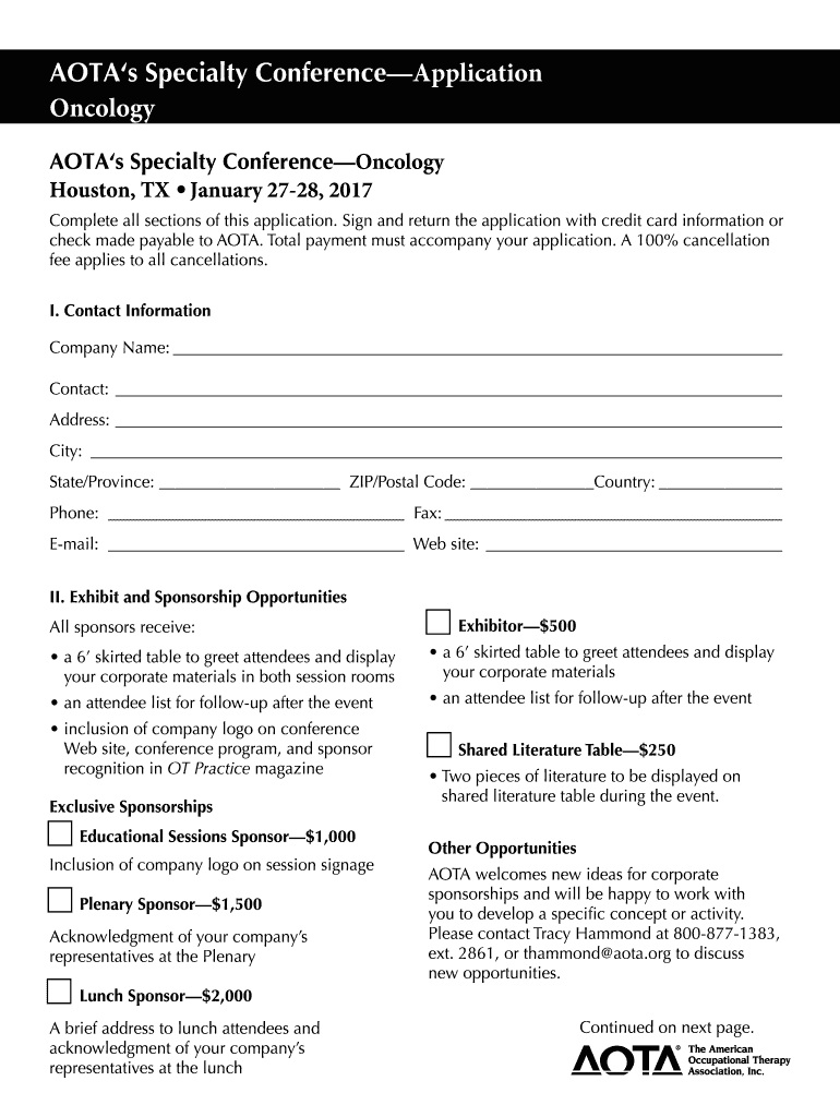 Print the Membership Application AOTA  Form