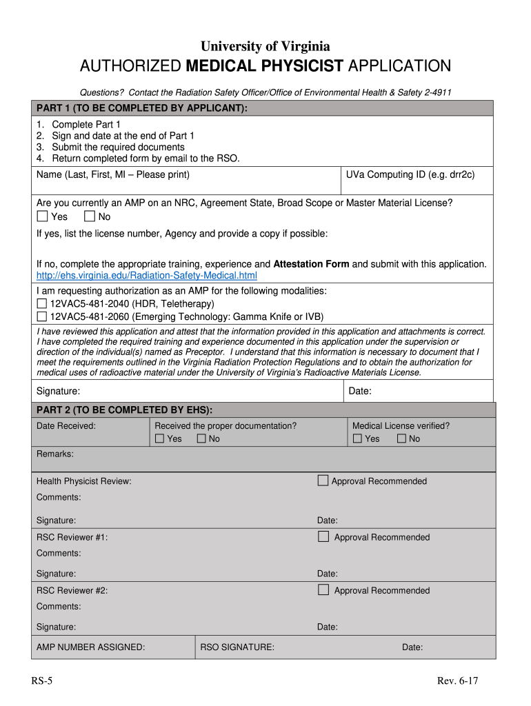  Radiation Safety Officer Qualifications for Medical Facilities 2017