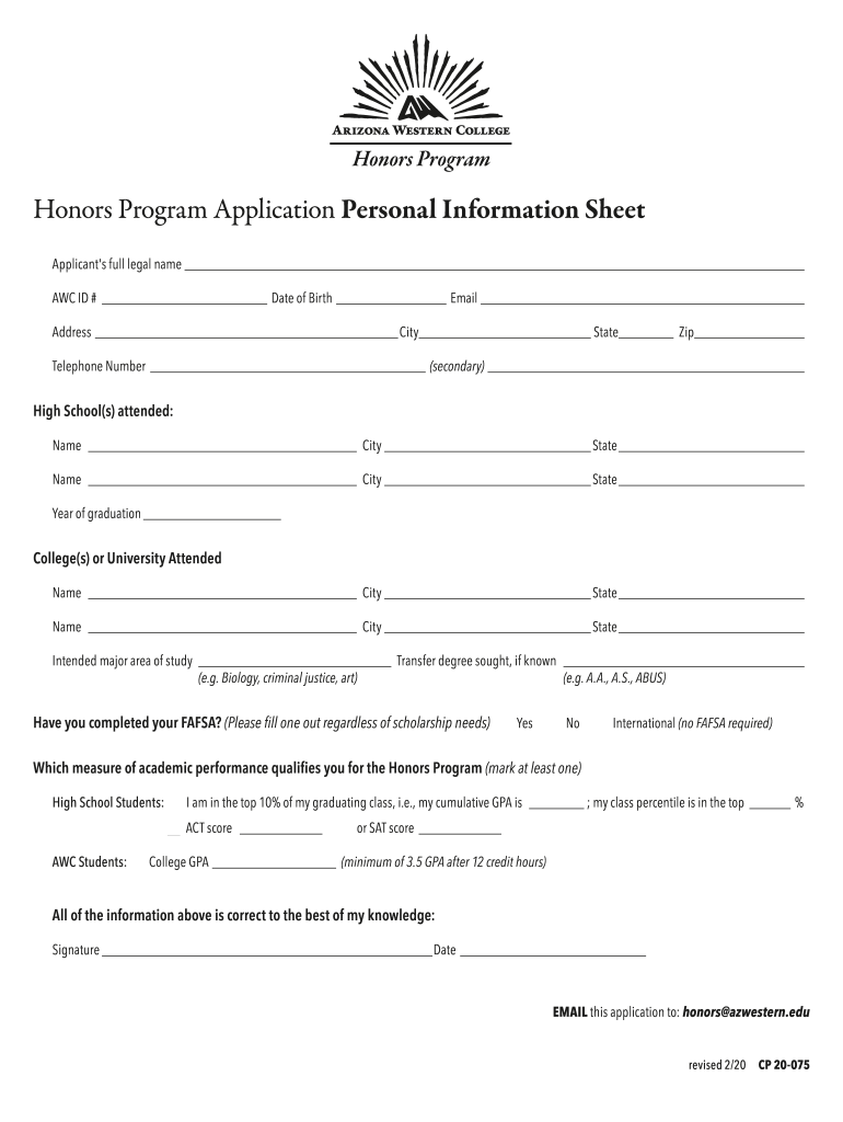 College Assistance Migrant Program Arizona Western College  Form
