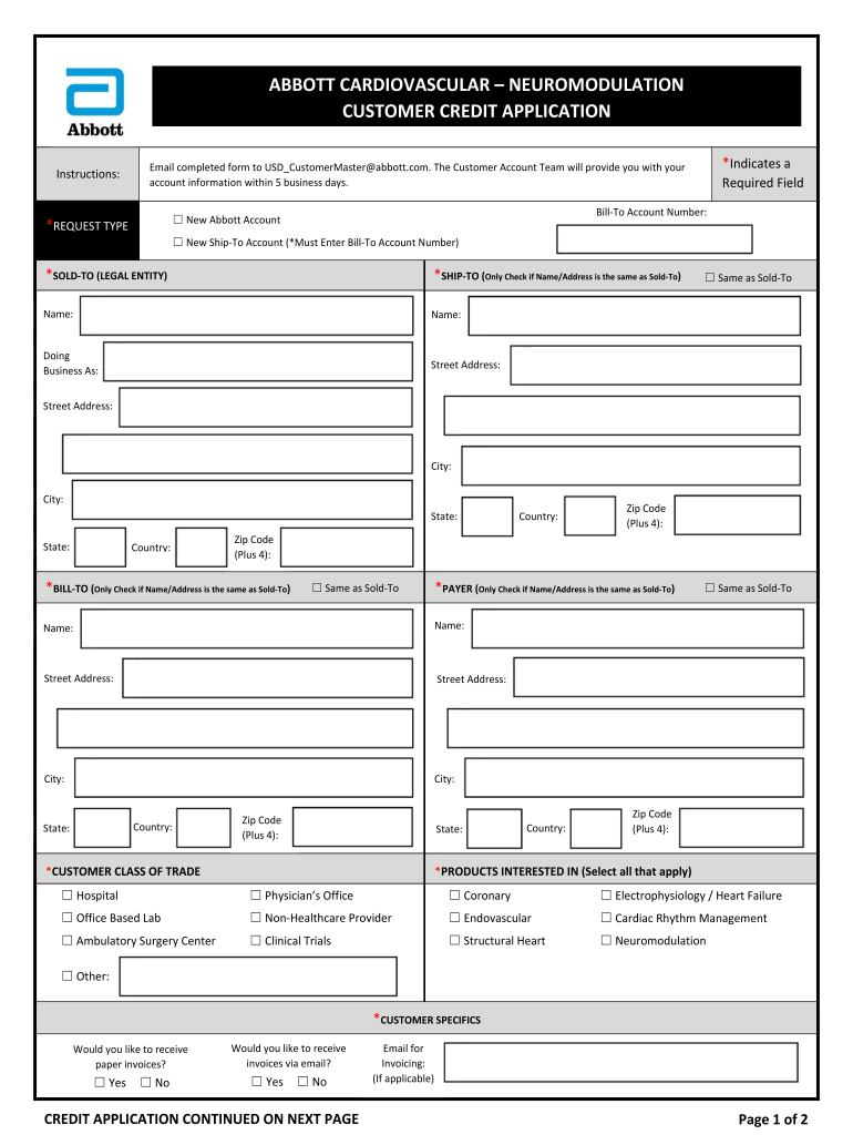 Credit App Word  Form