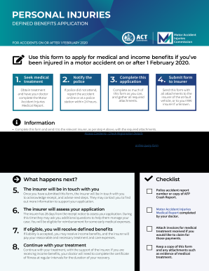 Personal Injuries Application Personal Injuries Application  Form