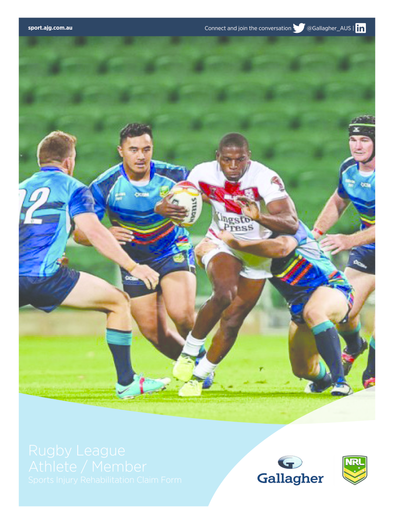 Rugby League Sports Injury Rehabilitation Claim Form