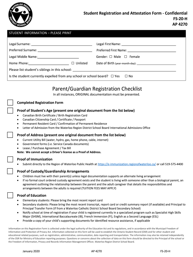 Student Registration And Attestation Form Confidential Fill Out and