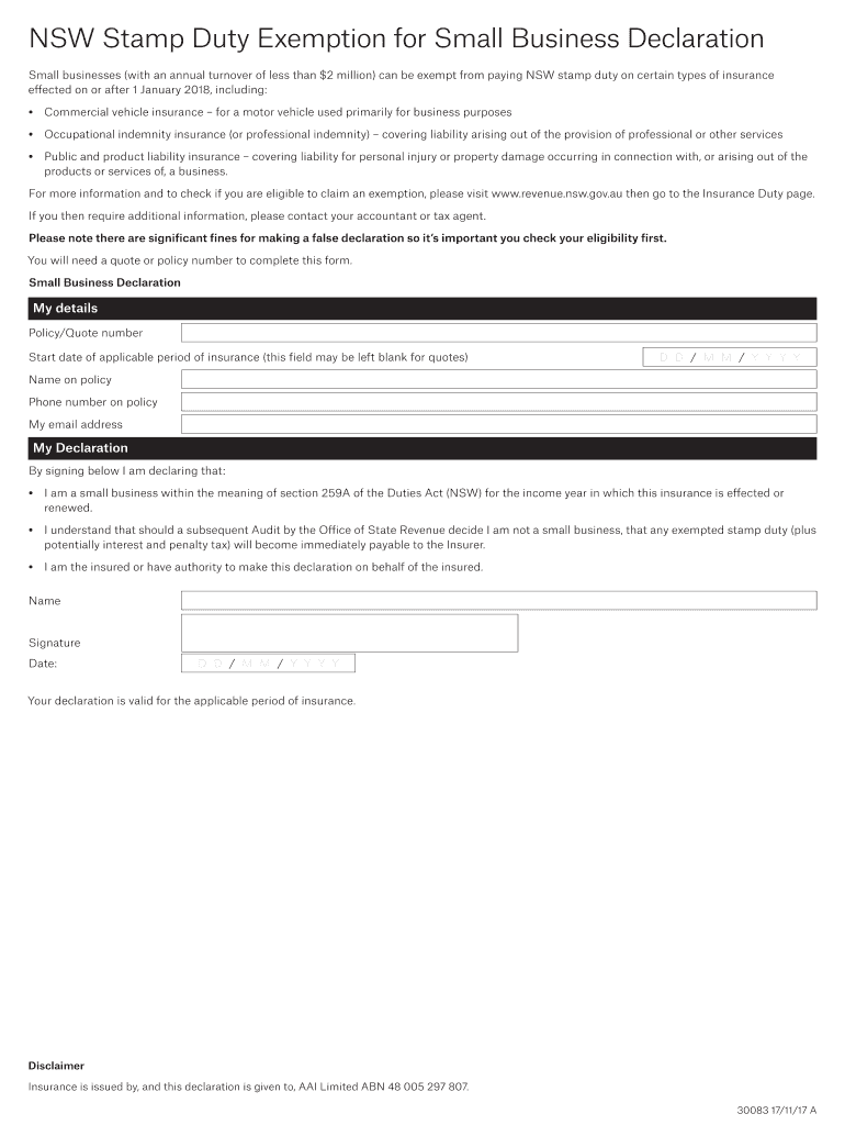 Small Business ExemptionRevenue NSW  Form