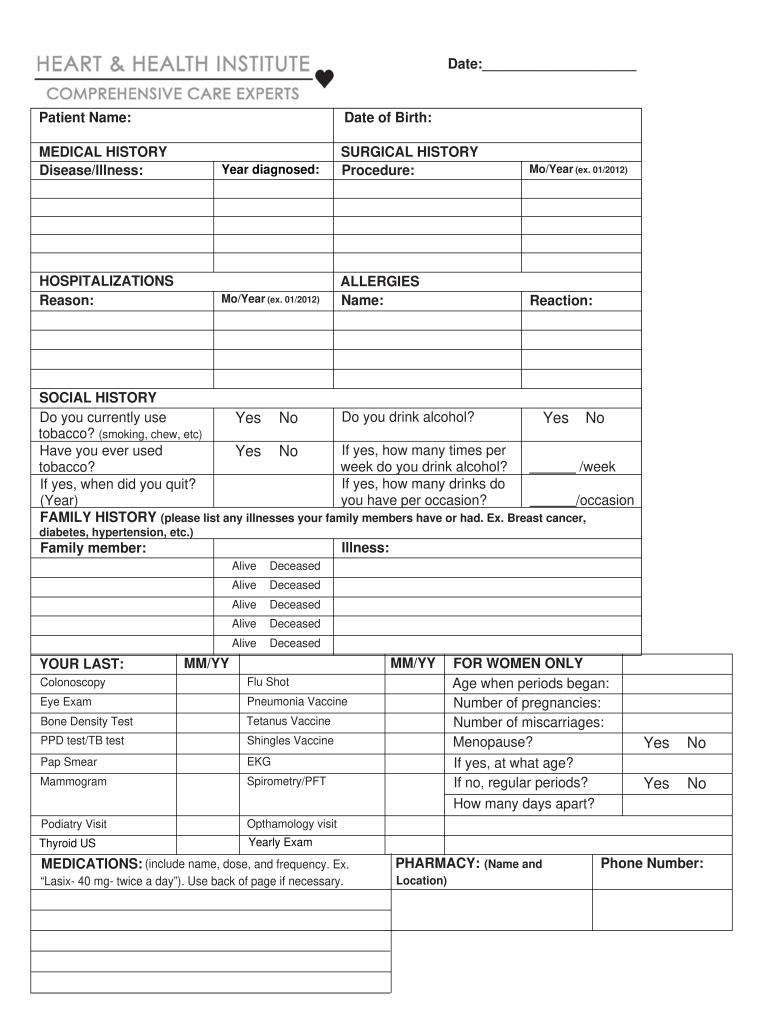 Health  Form