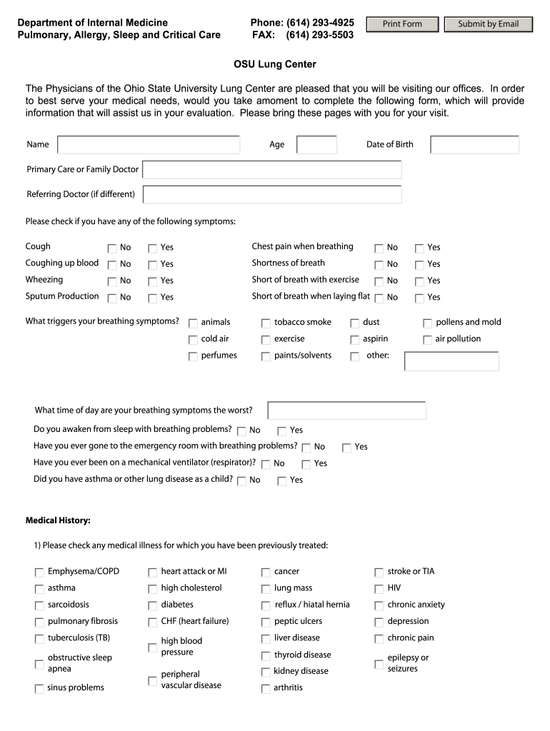 Pulmonary, Critical Care and Sleep MedicineOhio State  Form