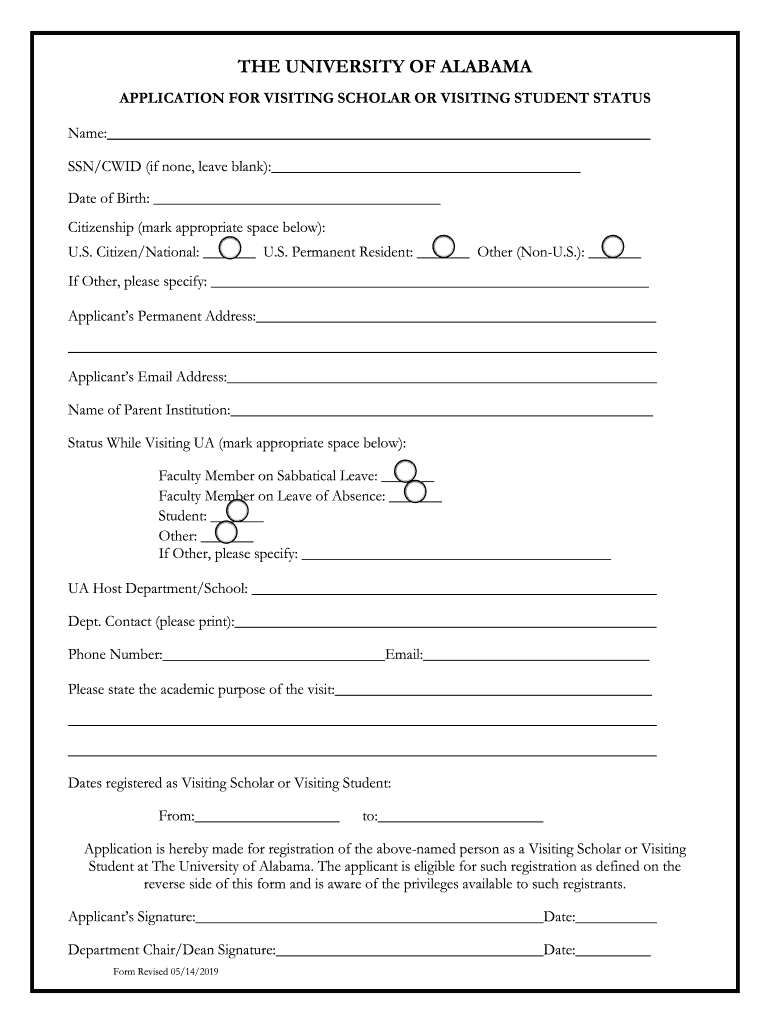 Visiting Scholar Form