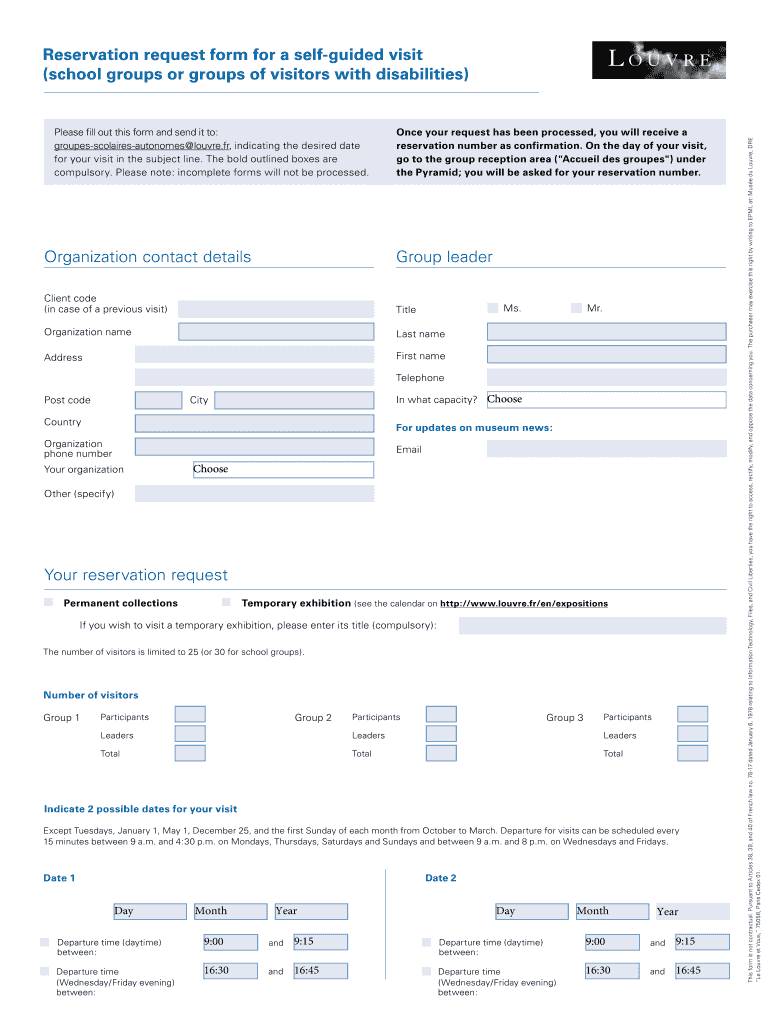 Fr, Indicating the Desired Date  Form