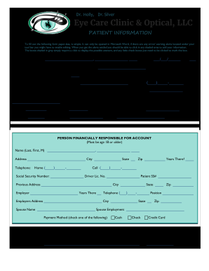 Cheyenne Vision Clinic Patient Forms