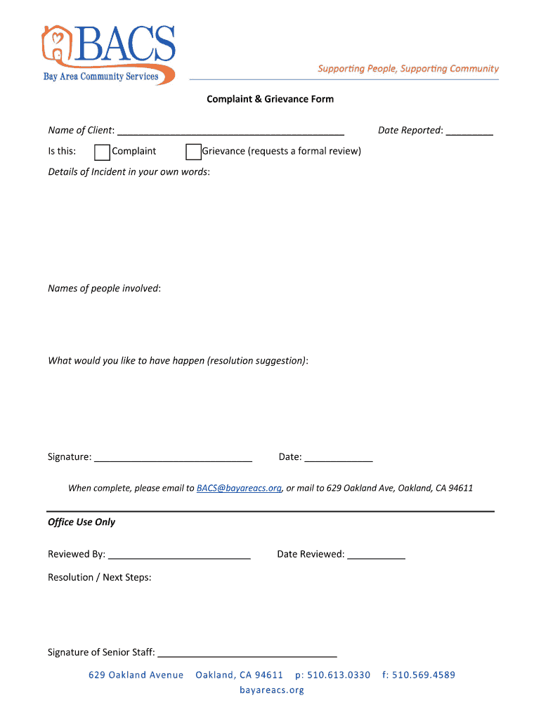 Grievance Form TemplatesSmartsheet