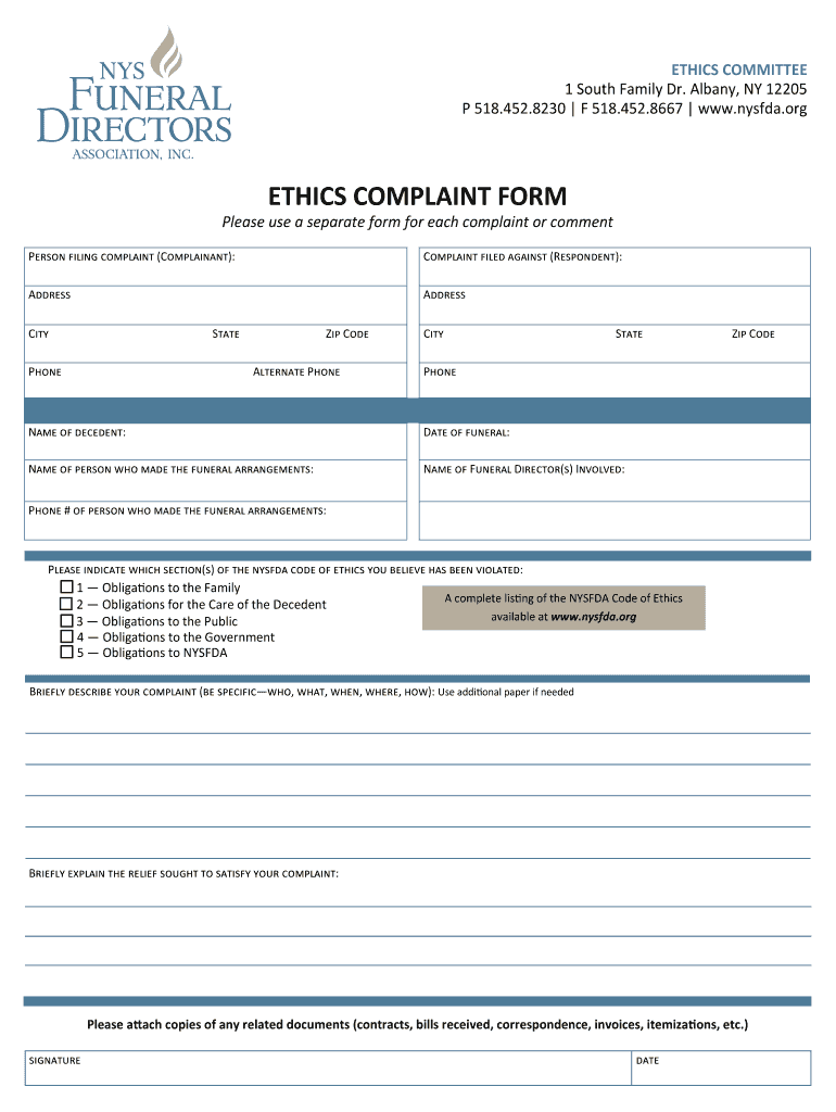 Download an Ethics Complaint Form