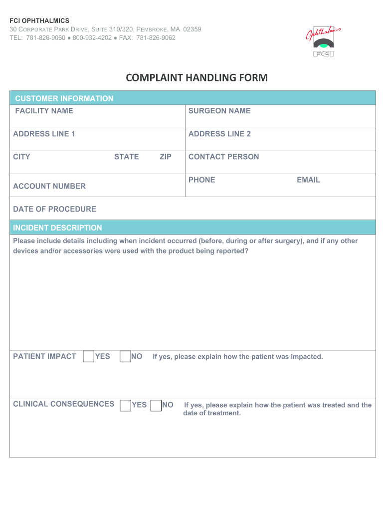 FCI Complaint Form 112019 DOCX