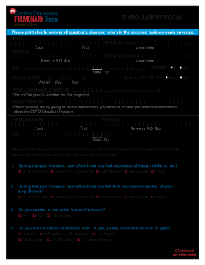 Chronic Obstructive Pulmonary Disease Enrolement Form