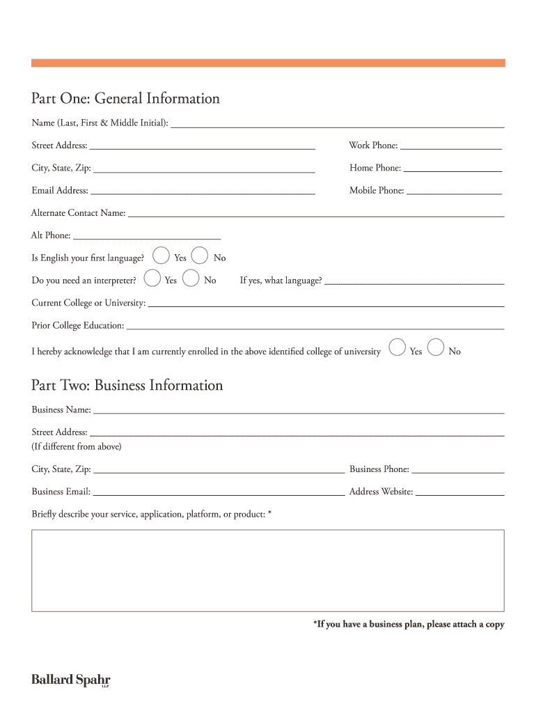 Client Intake Application Form Ballard Spahr