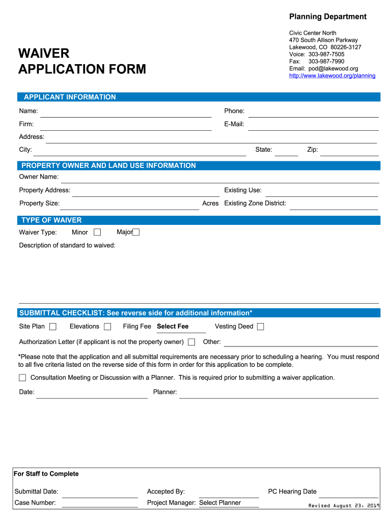 Fillable Online Lakewood City of Lakewood Comprehensive  Form