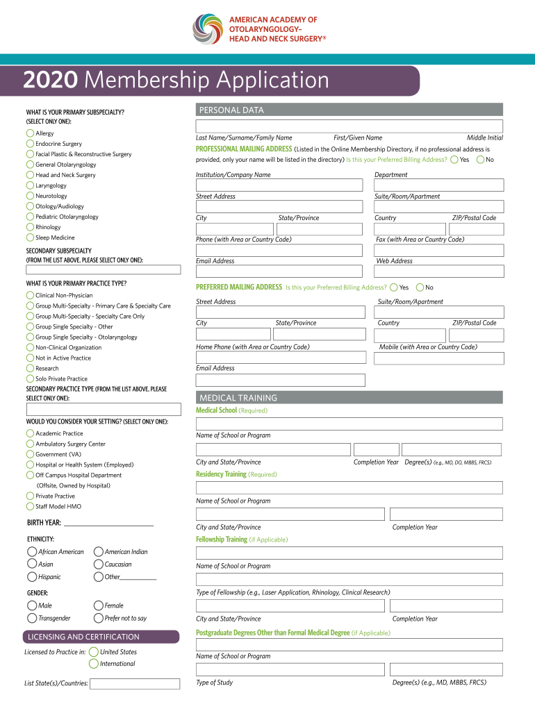 WHAT is YOUR PRIMARY SUBSPECIALTY  Form