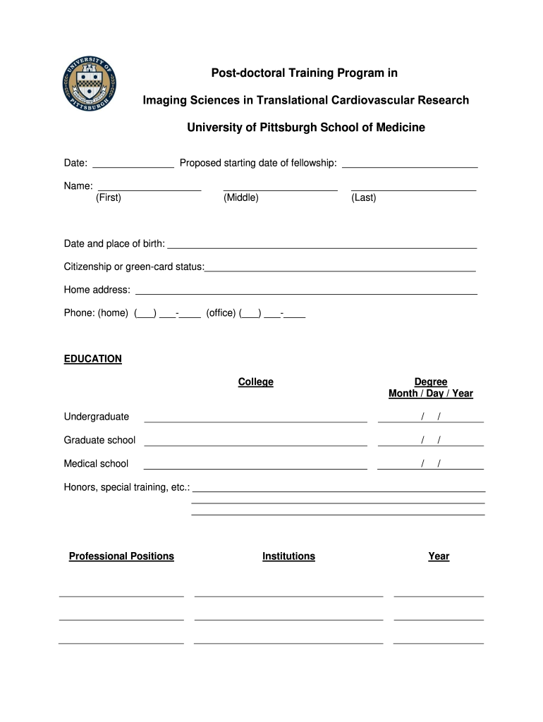  Cardiovascular Fellowship Training Program Department of 2018-2024