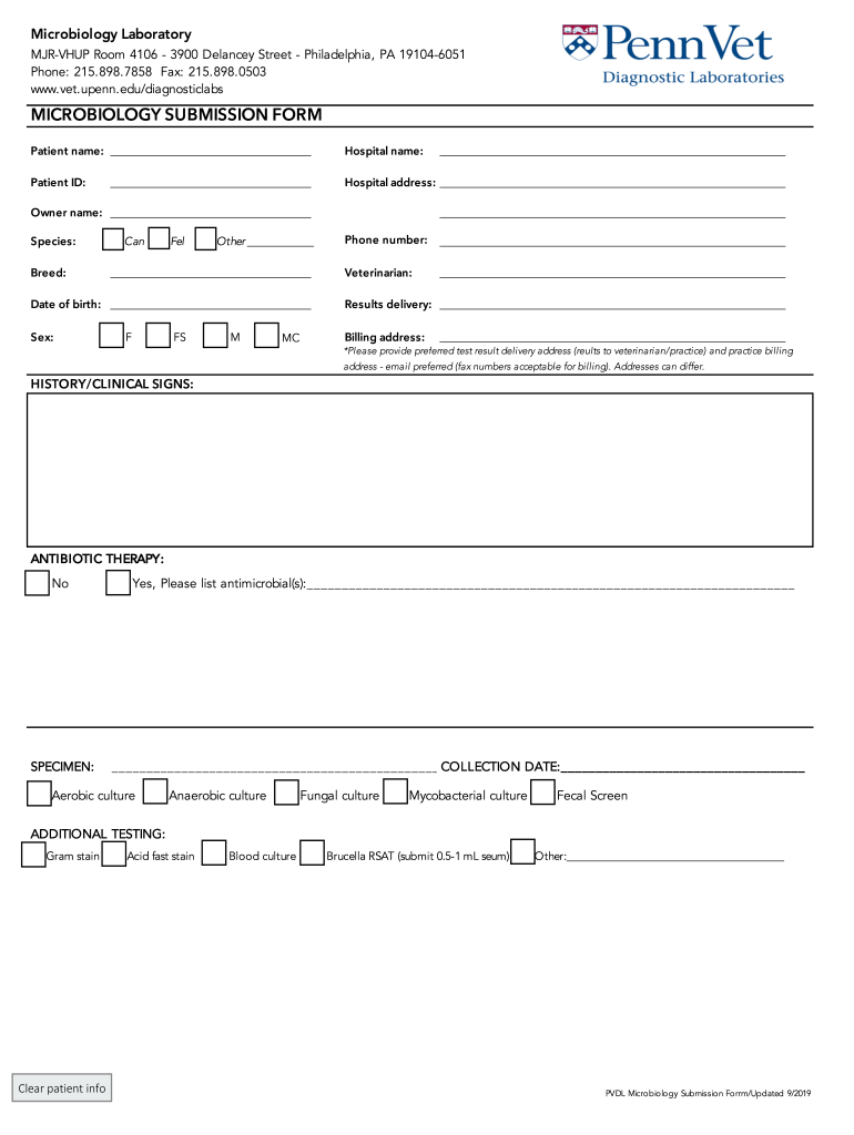 Submission Forms External Penn Vet