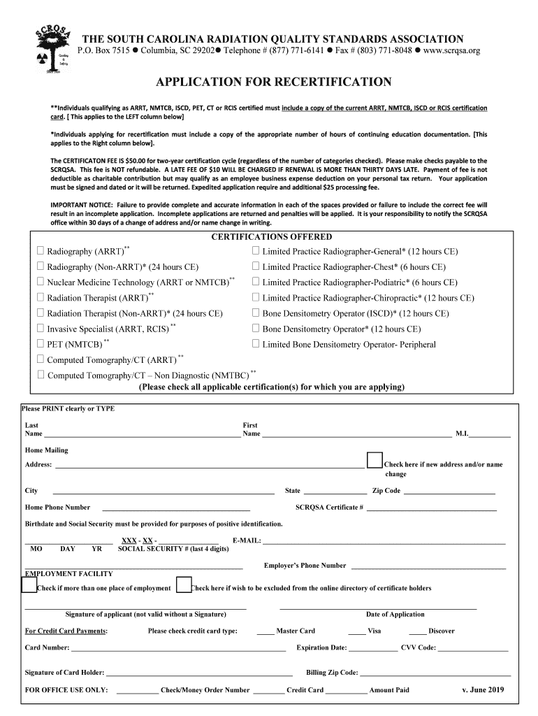  Applications &amp;amp; Forms South Carolina Radiation Quality 2020