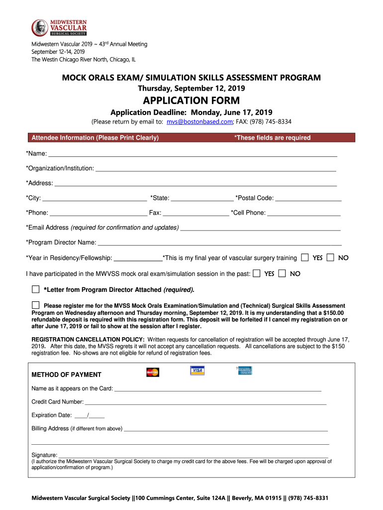 MVSS Mock Orals Application Midwestern Vascular  Form