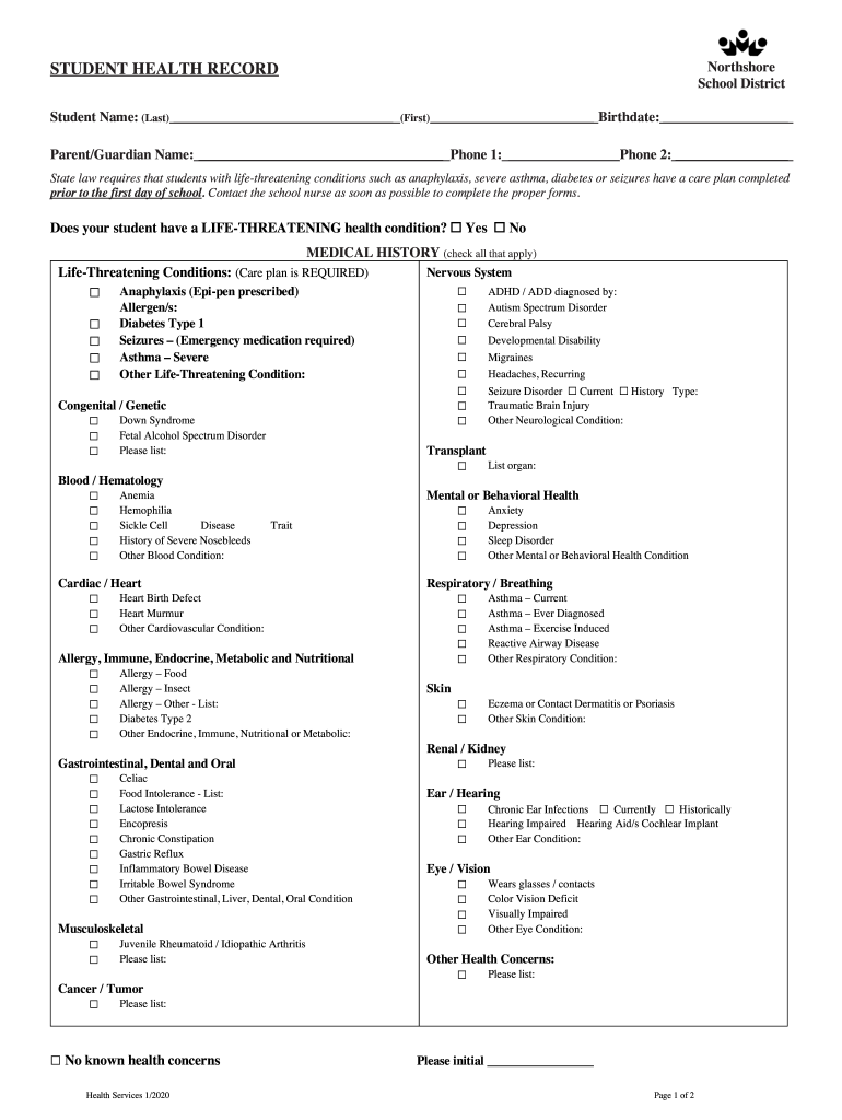  NSD Health Registration Form MS V2 DOCX 2020-2024