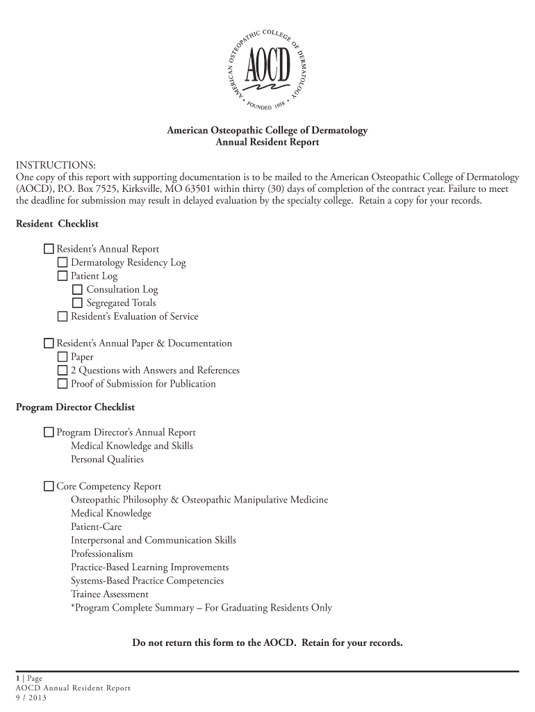 Instructions for Annual Reports  Form