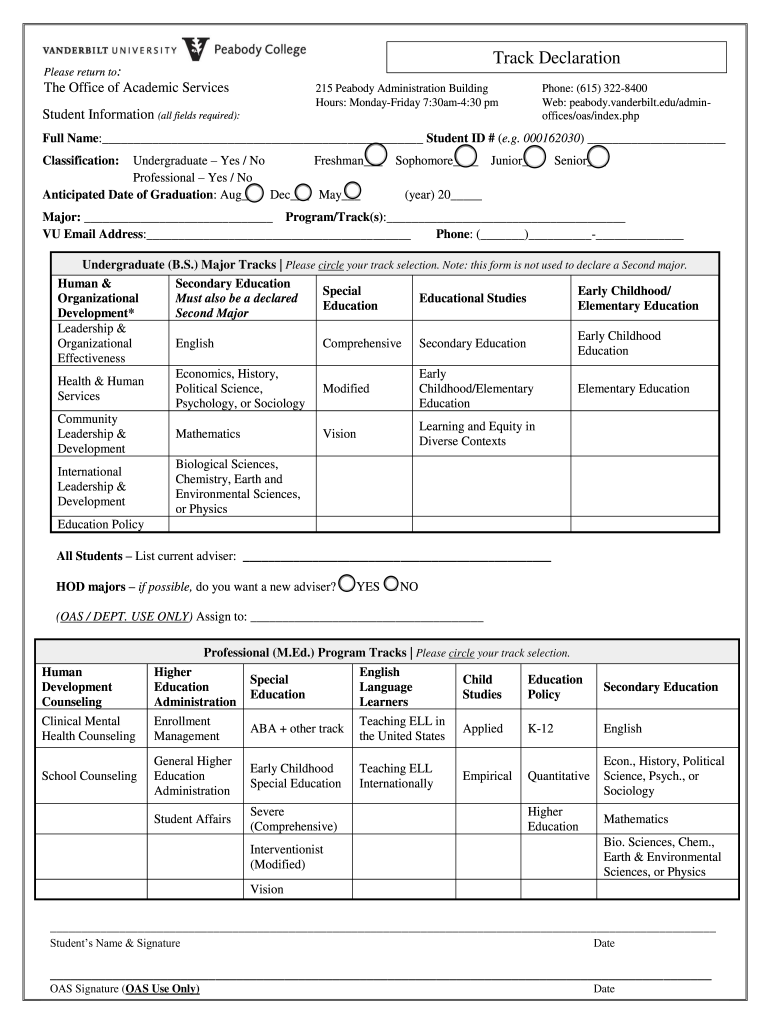  Student Information All Fields Required 2018-2024